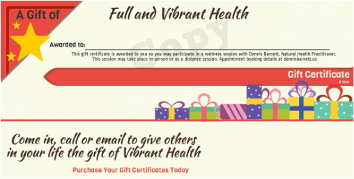 Gift Certificates for Health and Healing